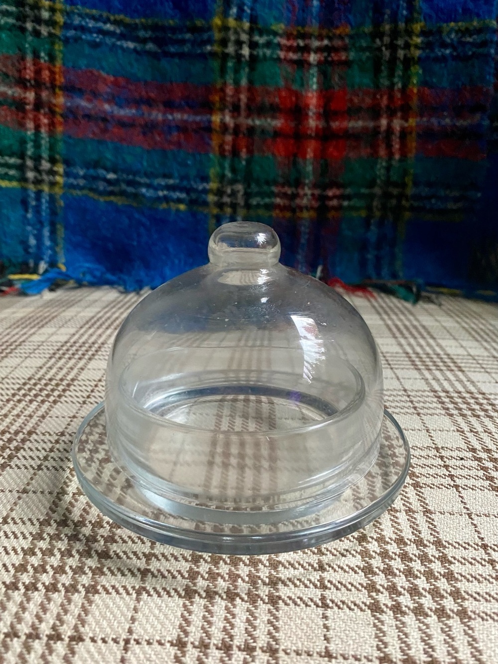 Clear Glass Mini Dome Butter Dish - Transparent